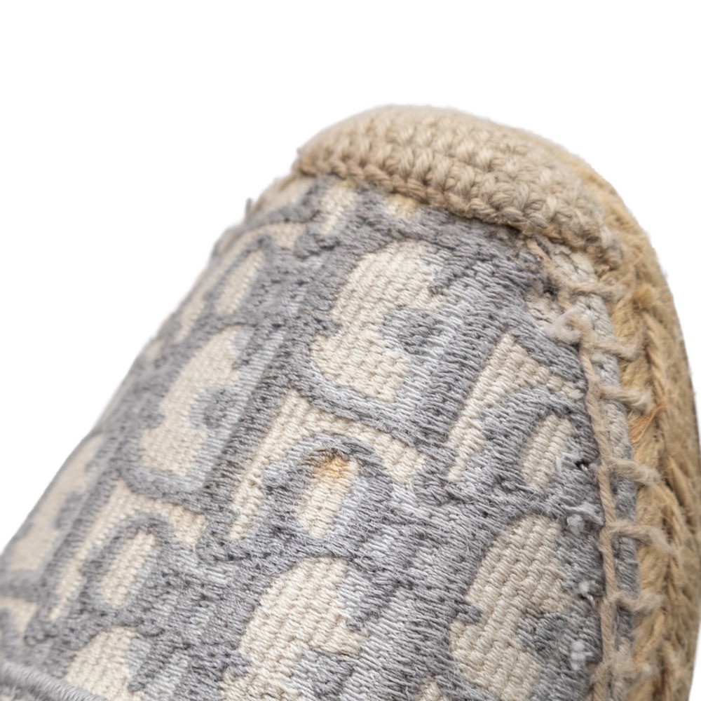 Christian Dior Granville Oblique Espadrilles Gray Canvas Flats EU 38.5 US 8 - Picture 15 of 16